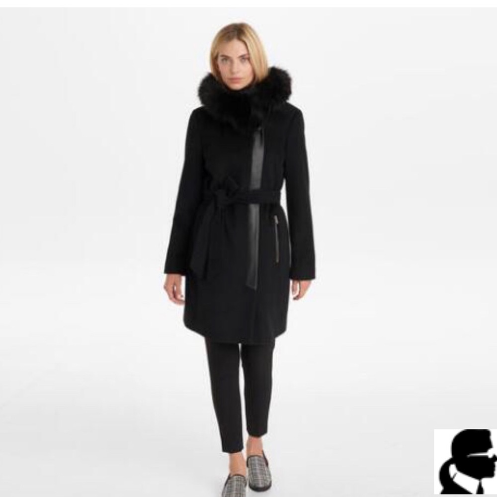 Karl Lagerfeld Asymmetrical Wool Coat (Small)
